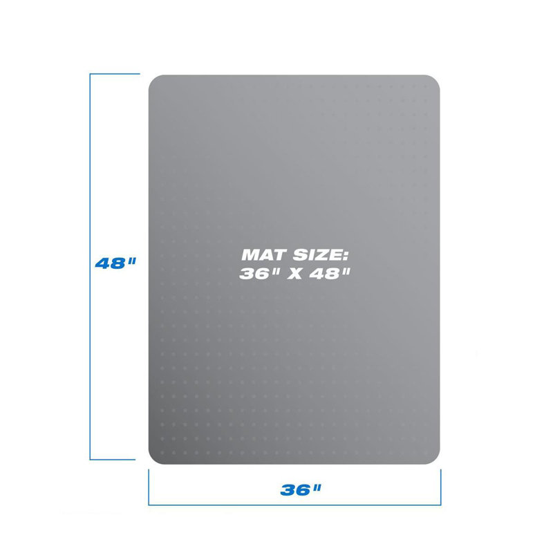Tapis sous-chaise rectangulaire droit à velours moyen