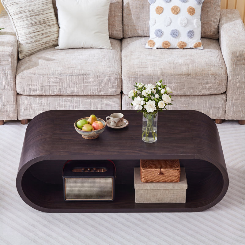 Table basse ovale simple 47,24 po, Noir