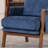 Quinze Mid Century Modern Upholstered Chenille Solid Wood Accent Armchair-657198455