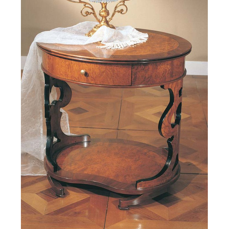 New Empire Solid Wood End Table, Burl 03