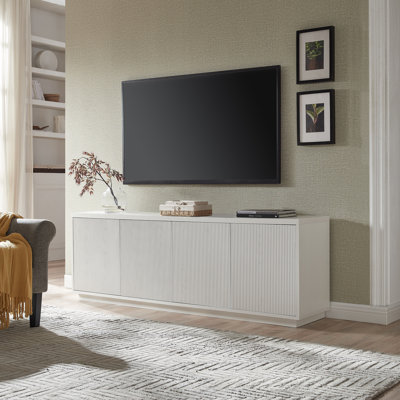 Hanson Rectangular Fluted TV Stand for TV's up to 75" in White