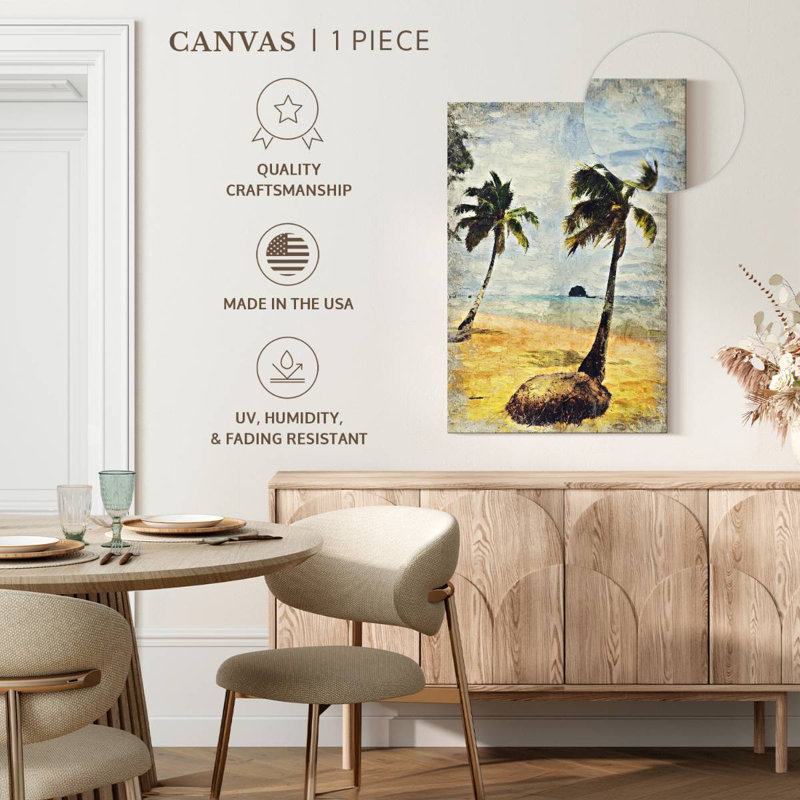 Coconut Tree, 24" H x 16" W