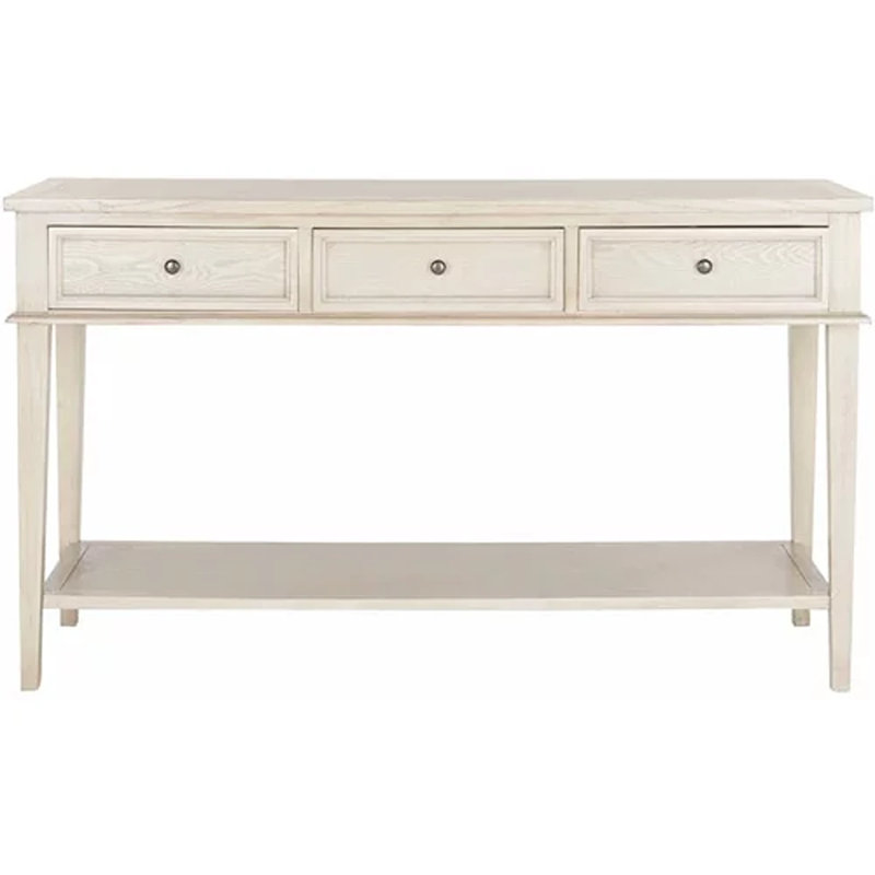 White Elm Wood Hallway Table with Storage Drawers