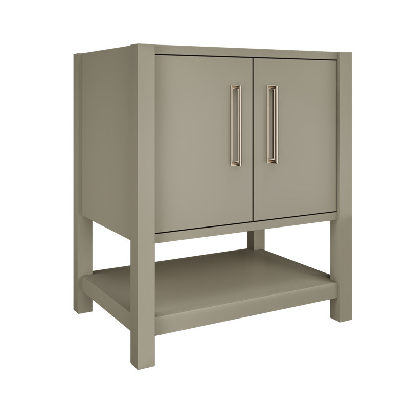 Kiawah Single Bath Vanity, 30", French Olive, Satin Nickel