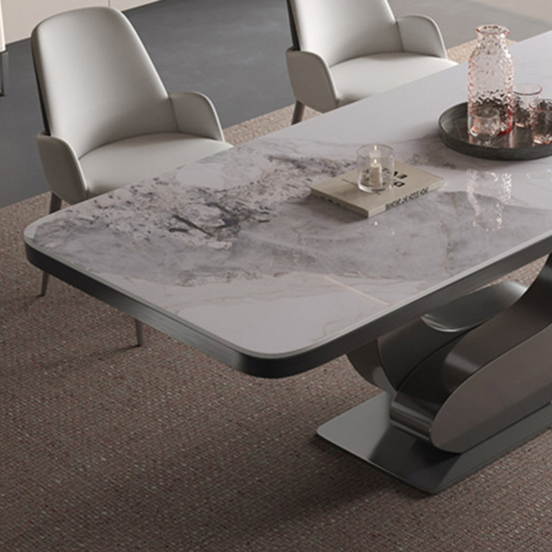Ensemble de table de salle à manger rectangulaire de style italien, Multicolore