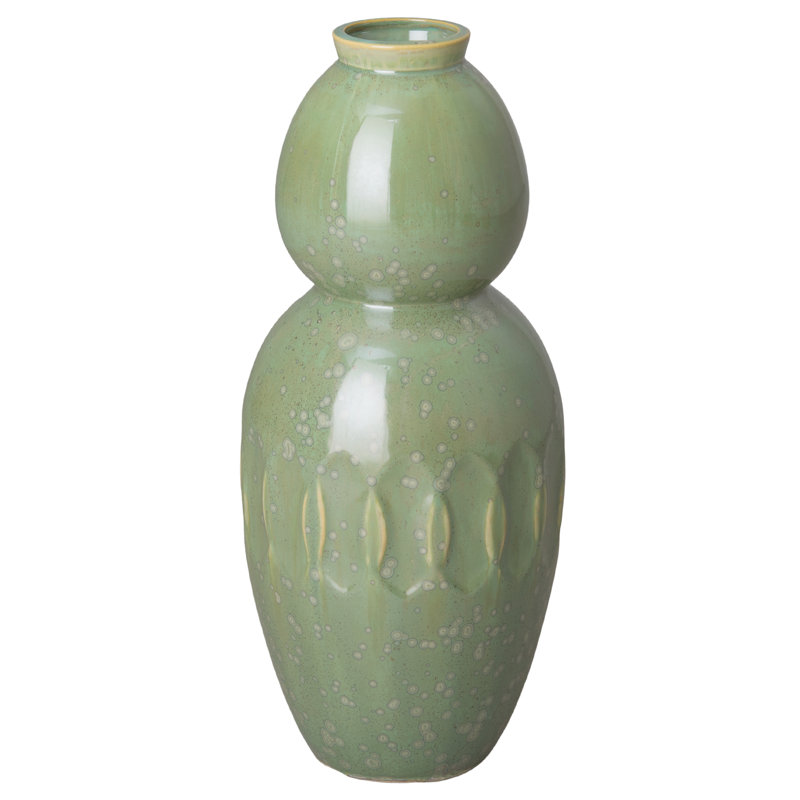 Poteet Handmade Porcelain China Decorative Urns & Jars, Green Speckle