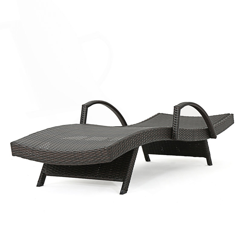 2Pc Chaise Lounge With Arm, Brown Multi, 2
