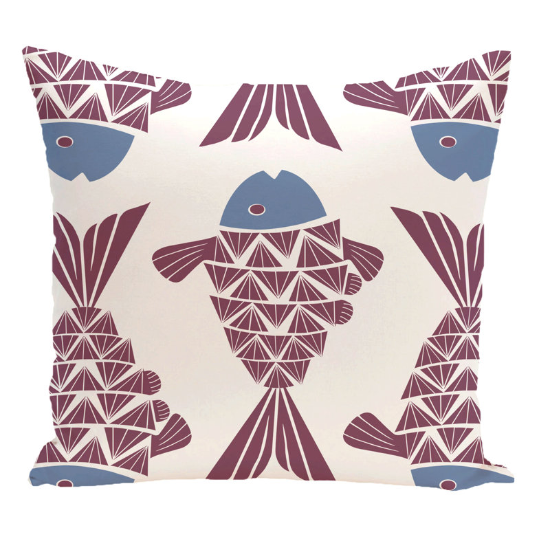 Beach Vacation Outdoor Reversible Throw Pillow, 18" H x 18" W, Purple