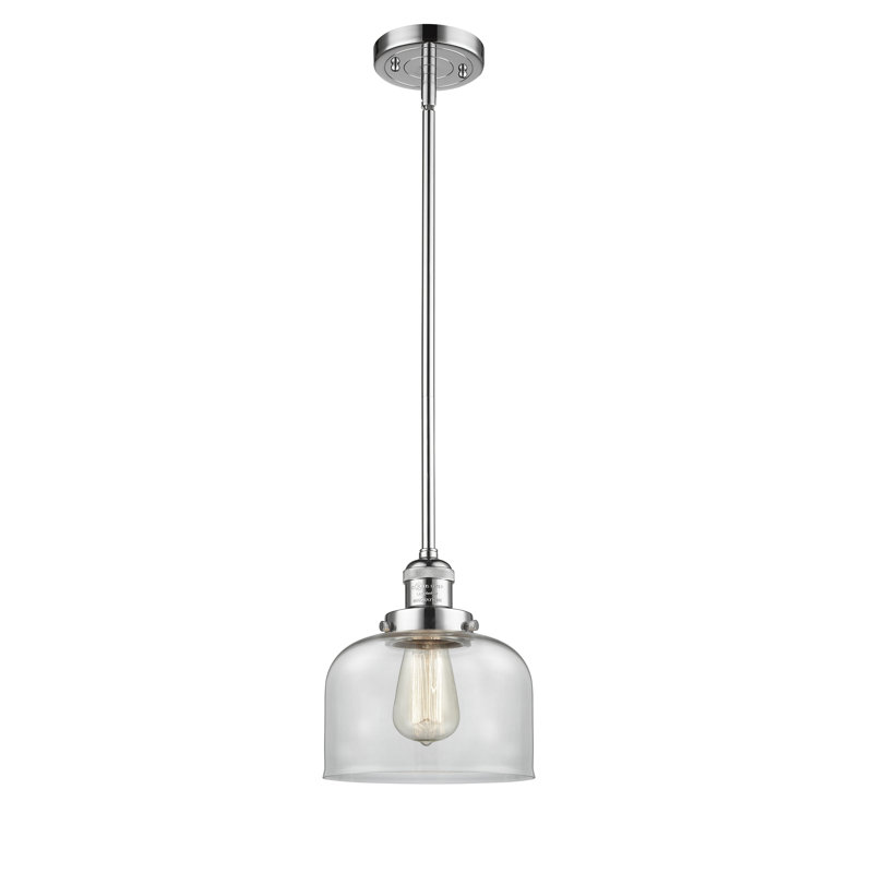 Luminaire suspendu pour dôme simple 1 lumières Whittaker, DEL, Argent mercuré plaqué