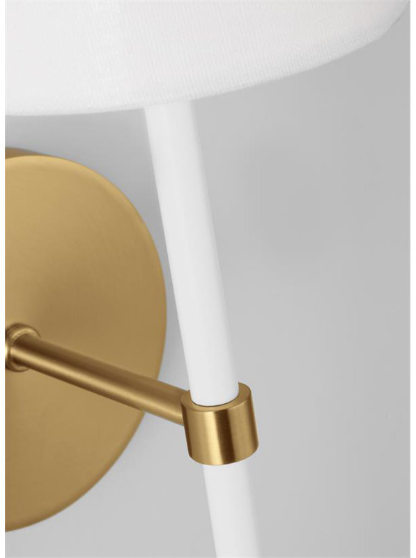 Monroe 1 - Light Armed Sconce, Burnished Brass