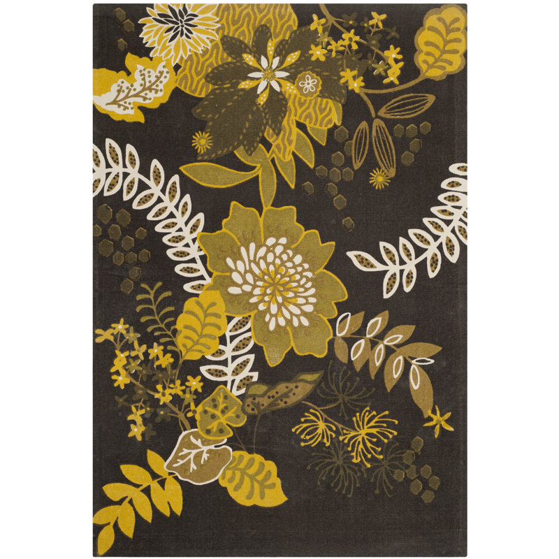 Cedar Brook Hand Loomed Cotton Floral Rug, Rectangle 4' x 6'