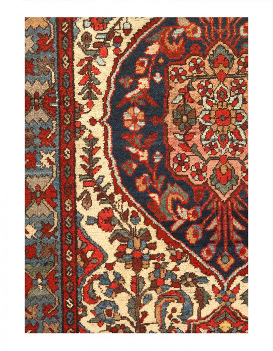 Hamdan perse antique 3 pi 6 po x 6 pi 7 po