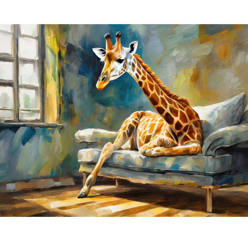 «Giraffe Couch» sur toile, H 15 po x l 18 po