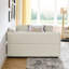 Lit de jour avec canapé-lit capitonné capitonné, avec deux tiroirs, grand lit, tissu Boucle, beige (88 po x 65,5 po x 29,5 po)