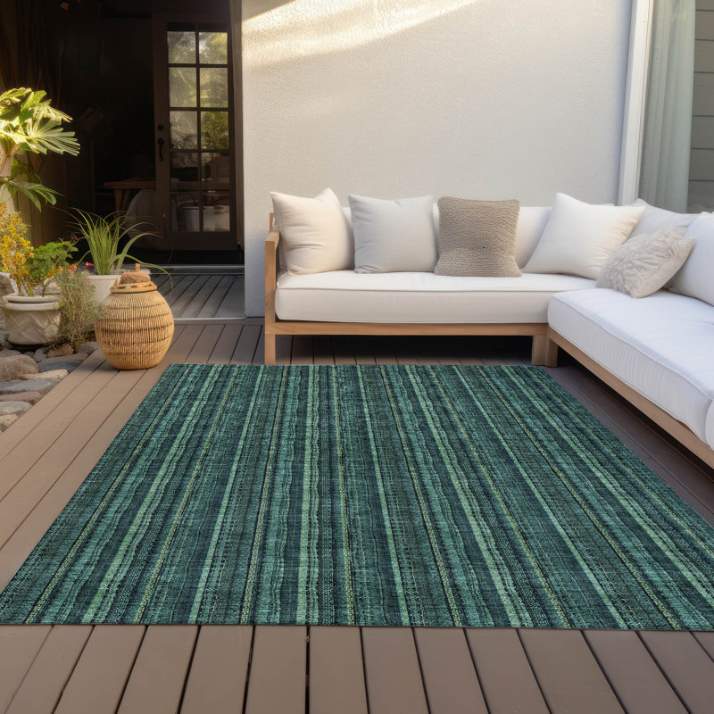 Chayden Washable Striped Indoor / Outdoor Rug, Rectangle 3' x 5'