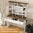 43" Wide Dressing Table with Lighted Mirror and Makeup Drawer
