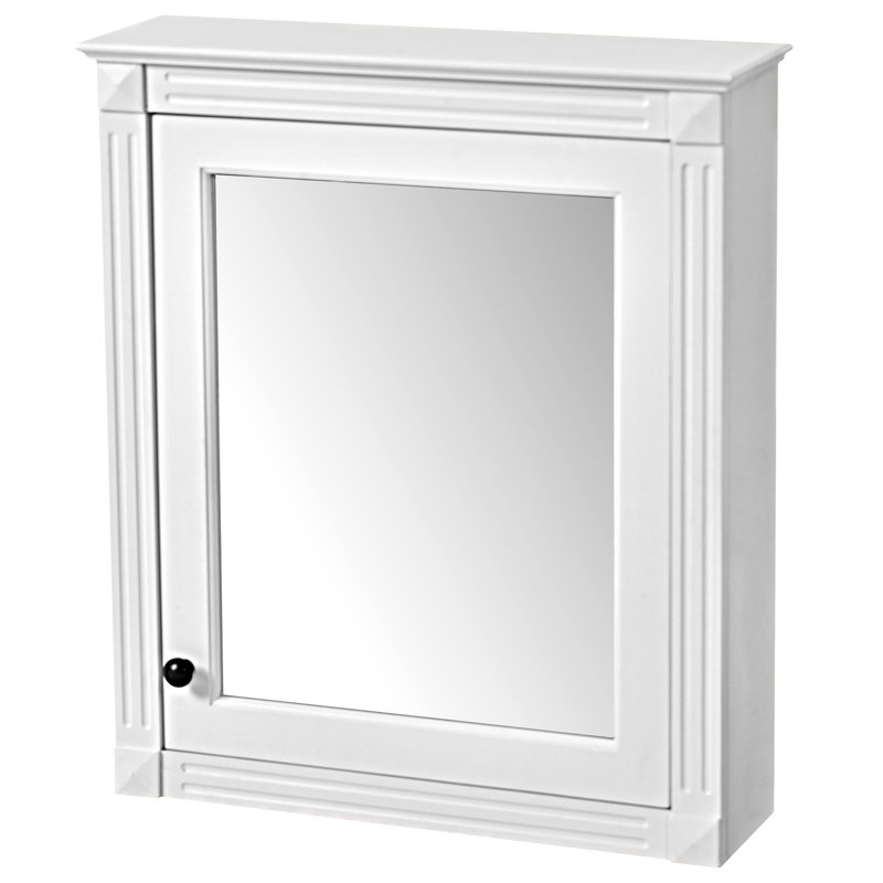 24'' X 27'' Storage Cabinet For Bathroom Use - , Practical Design With Mirror Wall Mounted,, White