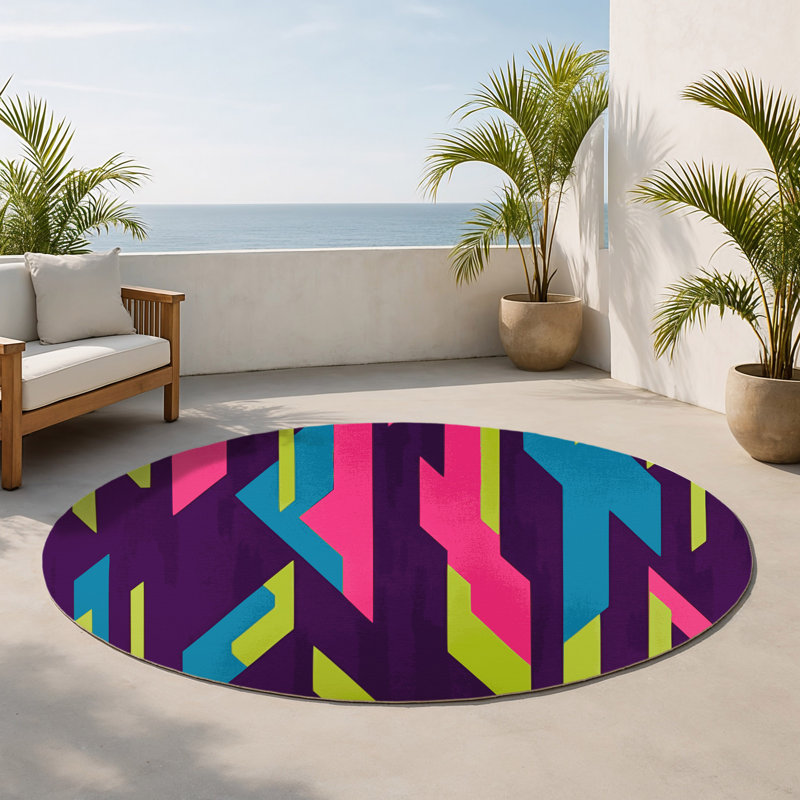 Tapis intérieur et extérieur Nexus Echo, Rond 5 pi