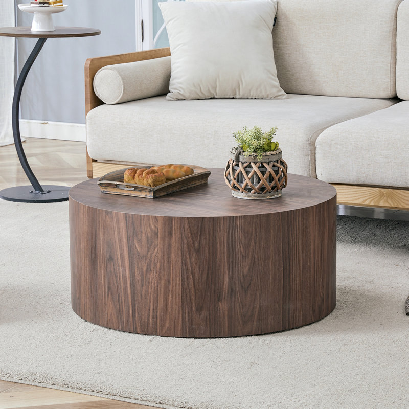 Table basse cylindrique Simple, Noyer