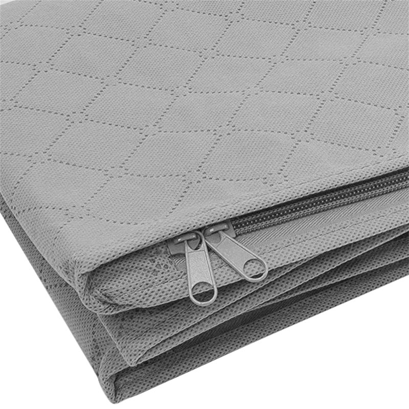 Sac de rangement sous-lit en tissu non tissé, gris, H 8,3 po x l 19,3 po x P 10,3 po