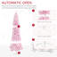 Arbre de Noël artificiel enneigé 7,5 pi avec arbre de Noël mince en forme de pin et branches réalistes, rose