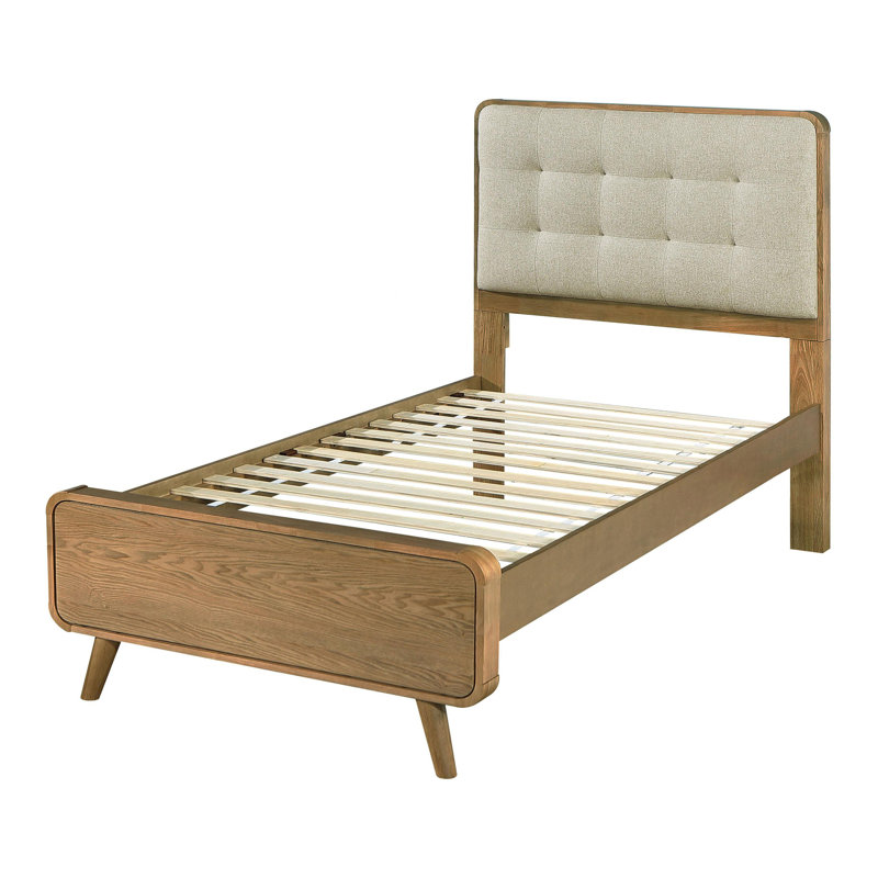 Lit plateforme en bois de frêne clair, Simple