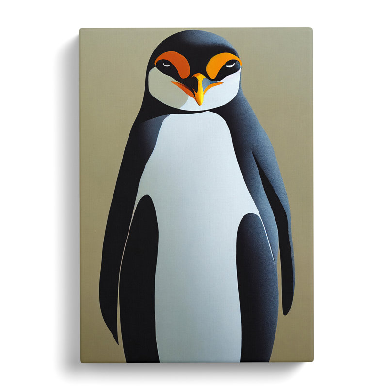 Resting Penguin - Wall Art, Wrapped Canvas, 50cm H x 35cm W, No Matte