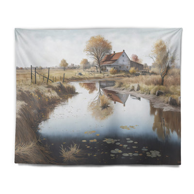 Tapisserie en polyester «River to the Farm II»