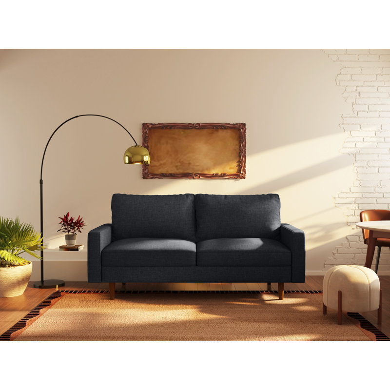 Canapé à accoudoirs carrés 70 po Clairmont, 100 % polyester noir