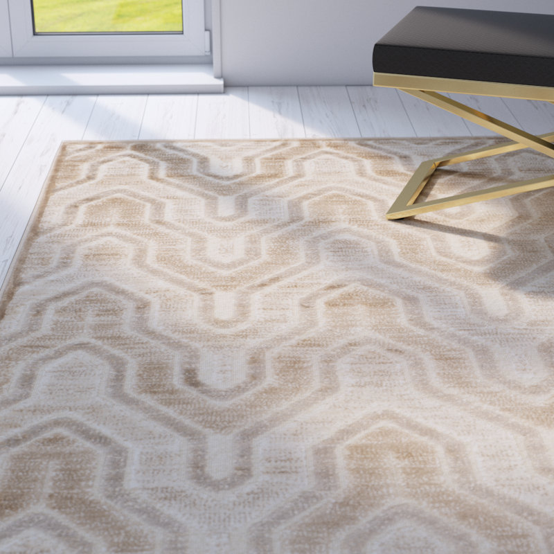 Tapis géométrique Pittenger Performance, Rectangle 5 pi 3 po x 7 pi 6 po