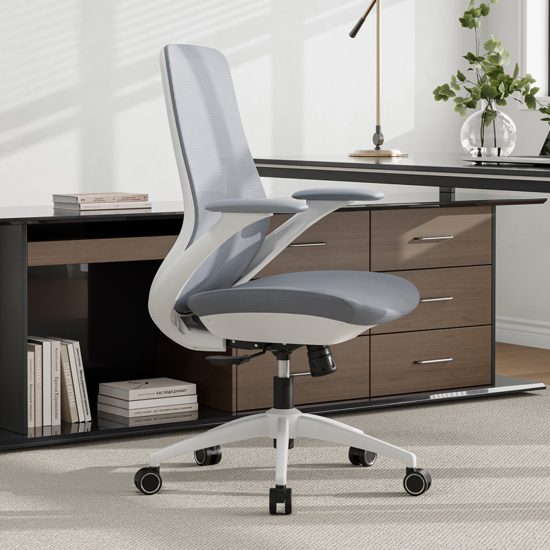Chaise de bureau ergonomique en filet avec accoudoirs réglables pour l'avant, l'arrière, la gauche et la droite Height Hauteur réglable et soutien lombaire - Chaise de travail respirante
