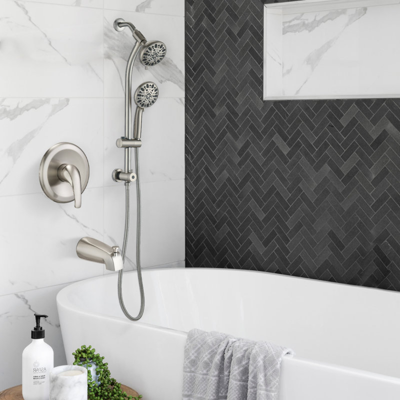 Modern And Stylish Multifunctional Shower Combination 7-spray, Brushed Nickel