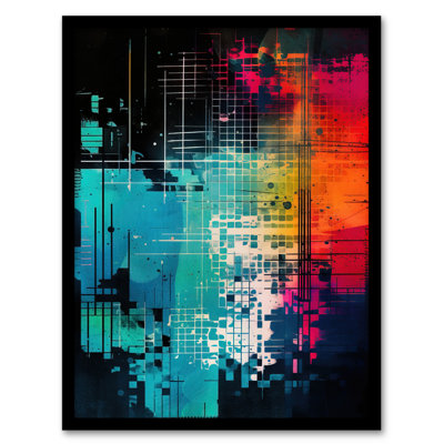 All The Colours Of A Rainbow Abstract Geometric Artwork - Single Picture Frame Print
