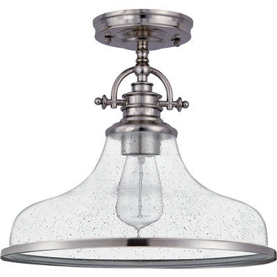 Grant 1-Light Brushed Nickel Semi-Flush Mount Light