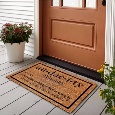 Funny Coir Doormat Audacity Definition Front Porch Decor Doormat 23.6 X 15.7 Inch