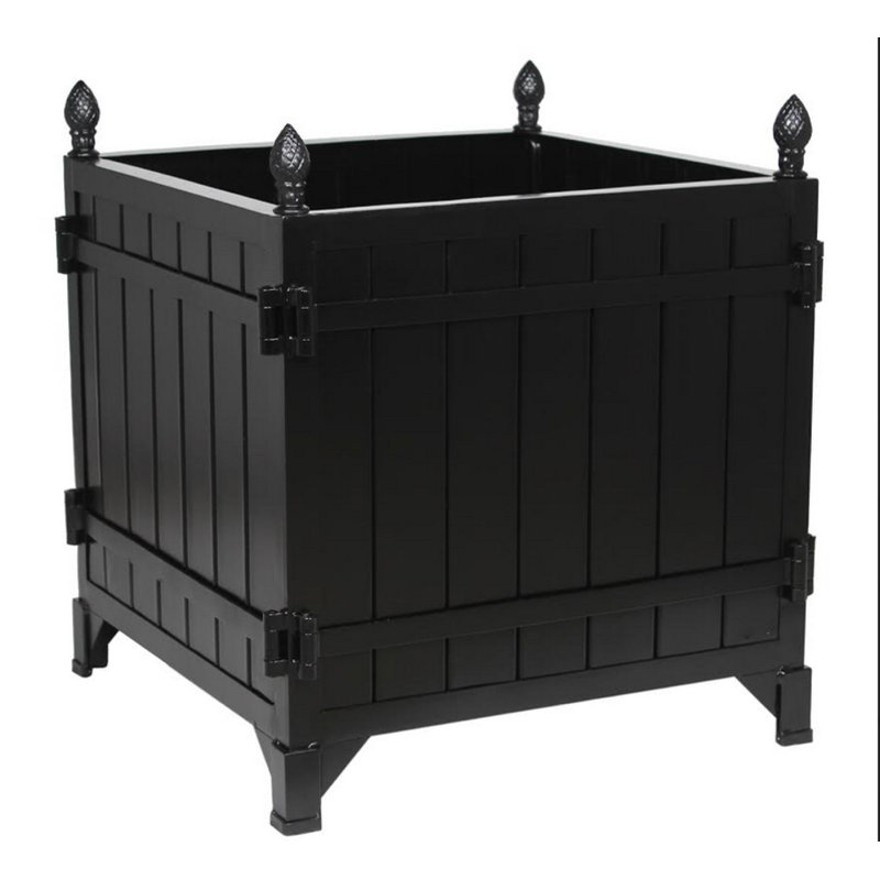 Jain Handmade Metal Planter, Black, 22" H x 22" W x 22" D