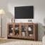 Buffet incurvé moderne, armoire de rangement pour buffet, console multimédia avec 4 portes en verre et tablettes réglables-1437070806