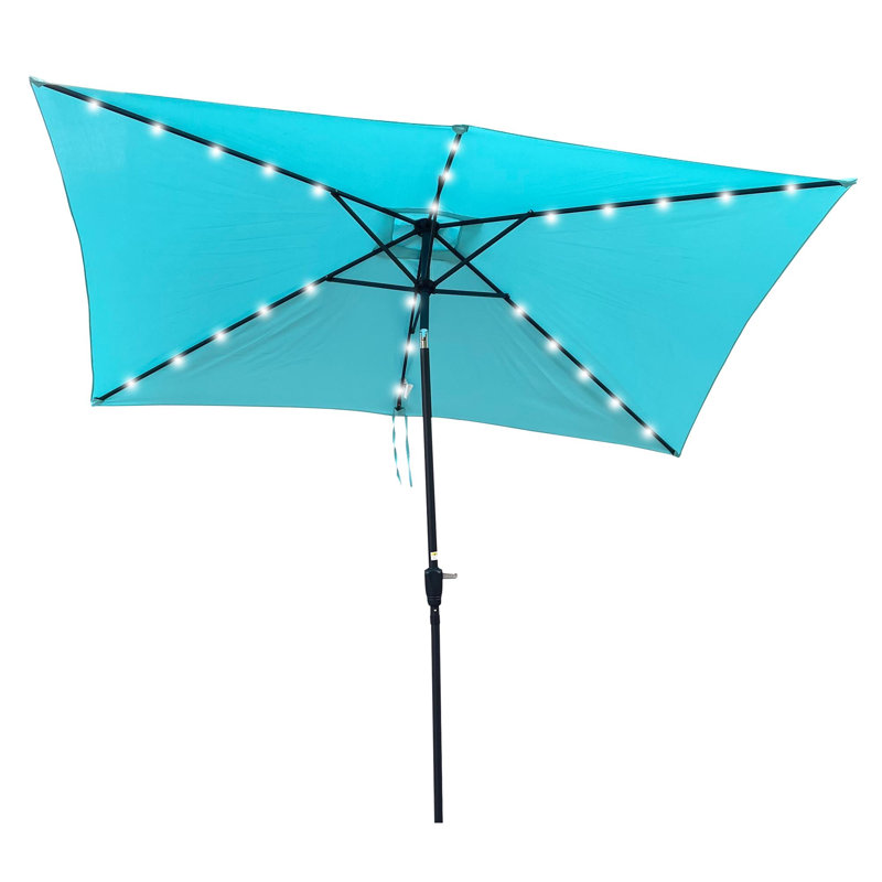 Parasol lumineux à énergie solaire à DEL, Turquoise