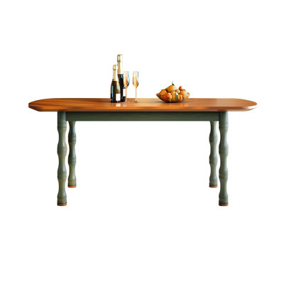 Table de salle à manger en bois de frêne massif et brun