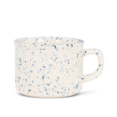 Grande tasse cappuccino ivoire et bleu vif