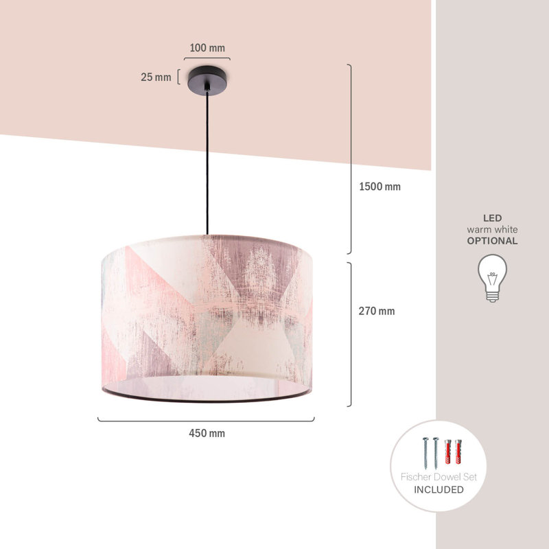 Shawny 1 - Light Black Drum Pendant