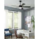 Wynd 5-Blade Outdoor/Indoor Smart Standard Ceiling Fan with LED Light Kit and Remote Included