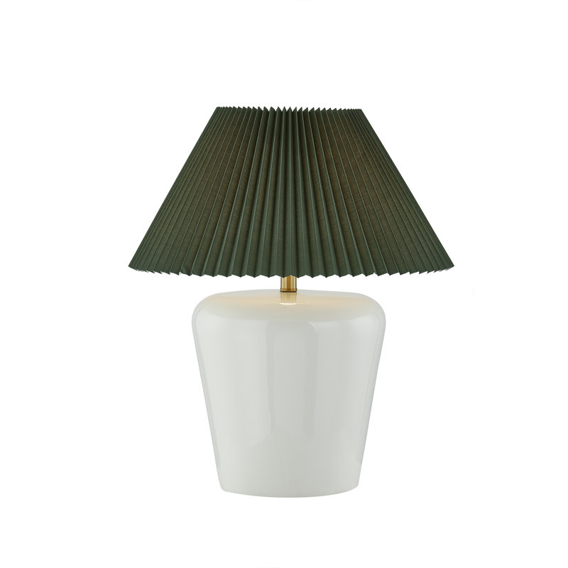 Lampe de table 23,5 "avec abat-jour en lin Junie, blanc
