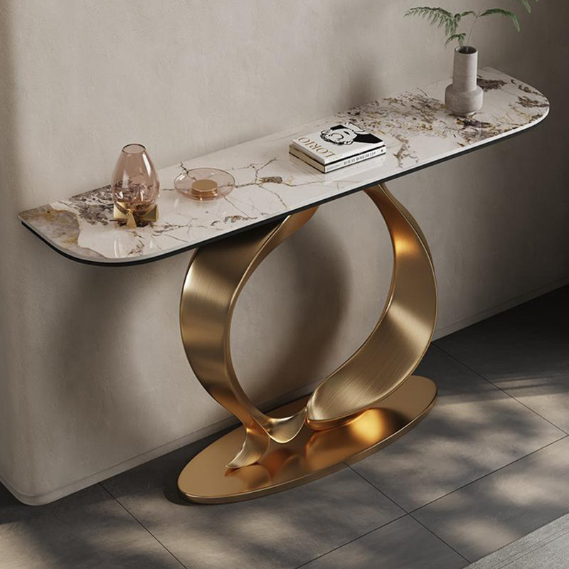 Console en acier inoxydable de style italien, H 33,4 po x l 59 po x P 13,7 po
