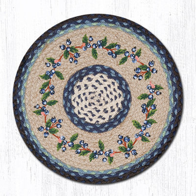  Blueberry Vine Round Chair Pad 15.5" H