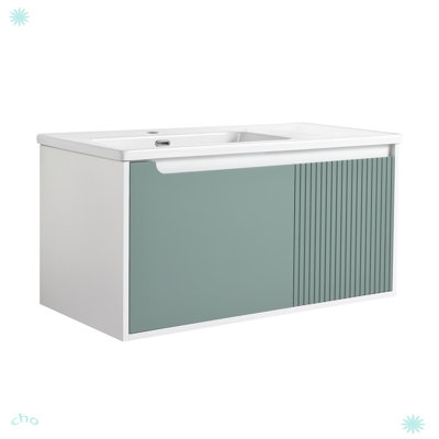 Meuble-lavabo mural 40 po avec lavabo en céramique