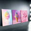 Impression sur toile Vibrant Unicorn Candy 3 pièces pour un espace de vie élégant-226863575