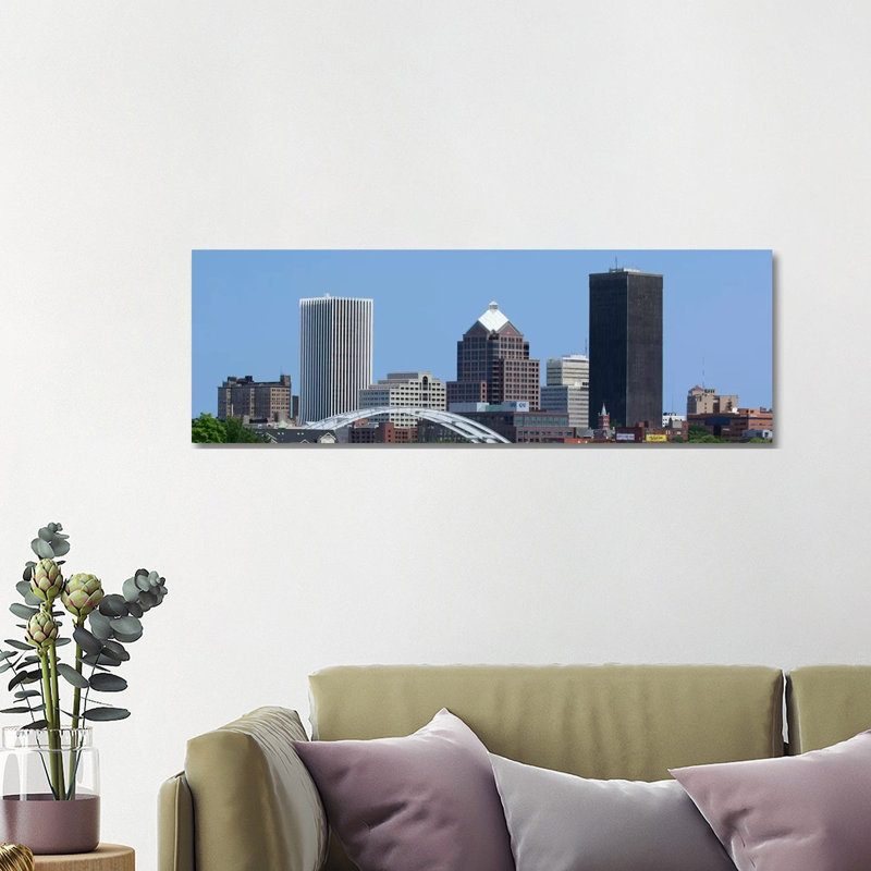Rochester Skyline Cityscape - Wrapped Canvas Panoramic Print, 121.92 cm H x 40.64 cm W x 1.91 cm D