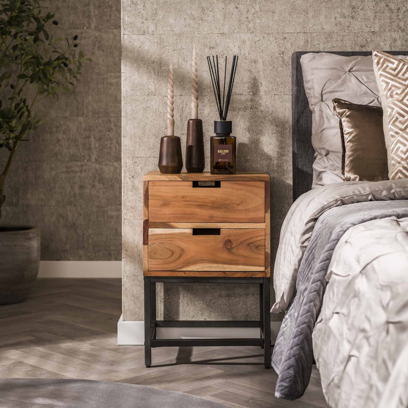 Oriska 2 Drawer Bedside Table
