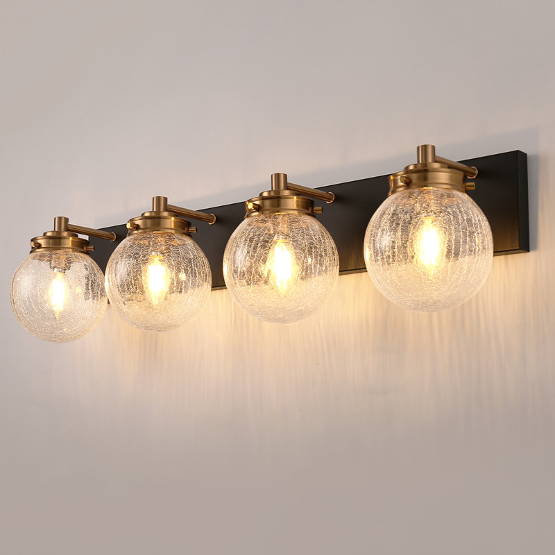 Modern Sphere Crackle Glass Vanity Light